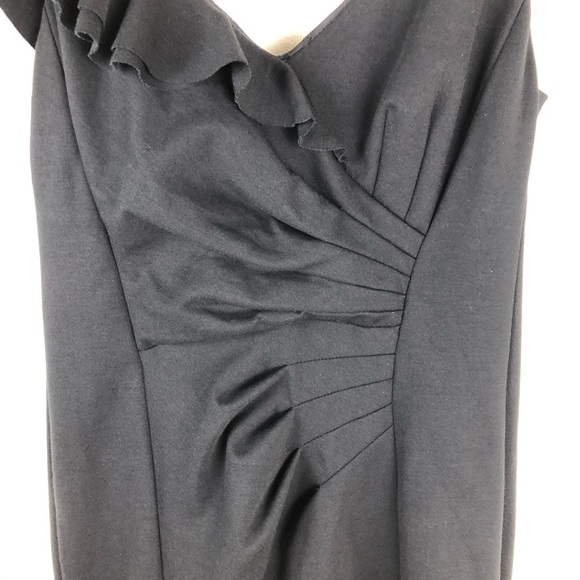 Nanette Lepore- Black some ruffled shoulder dress - Picture 3 of 15